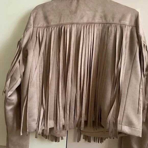 Tassel suede women fringe jacket long sleeve jacket Fits true to size